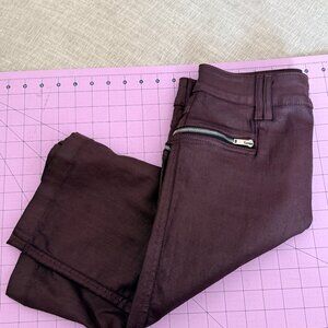 7 for all mankind waxed denim pencil skirt (burgundy - size 28)